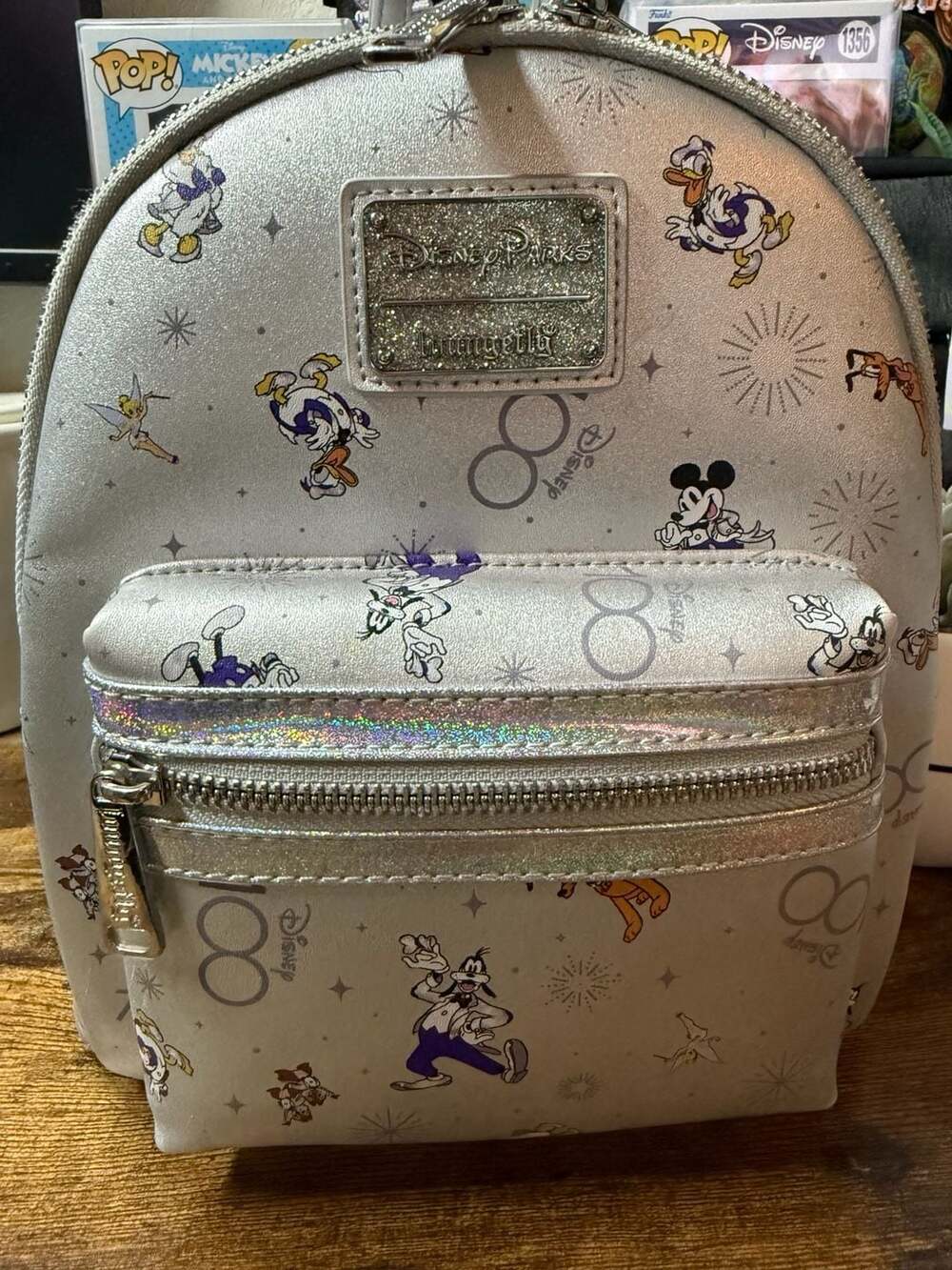 Disney Parks 100th Anniversary Mickey & Friends AOP Loungefly Mini Backpack